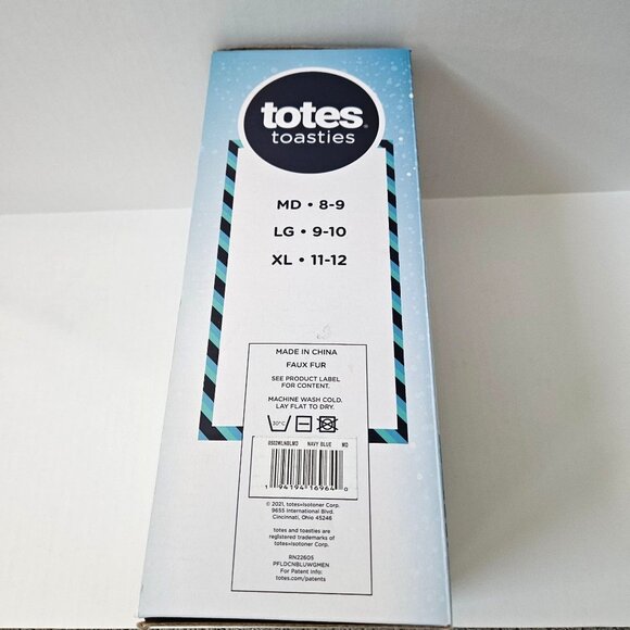 Totes Toasties Slippers Mens 8 9 Blue Temperature Sensitive Memory Foam NEW - Picture 5 of 5